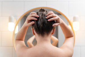 washing hair